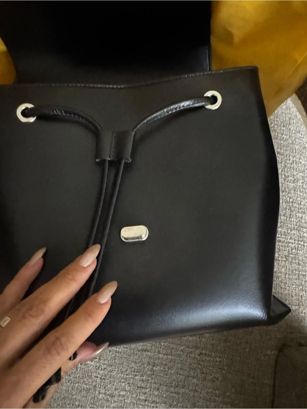 Valentino Mario Black Leather Crossbody with Silver Stud Accent